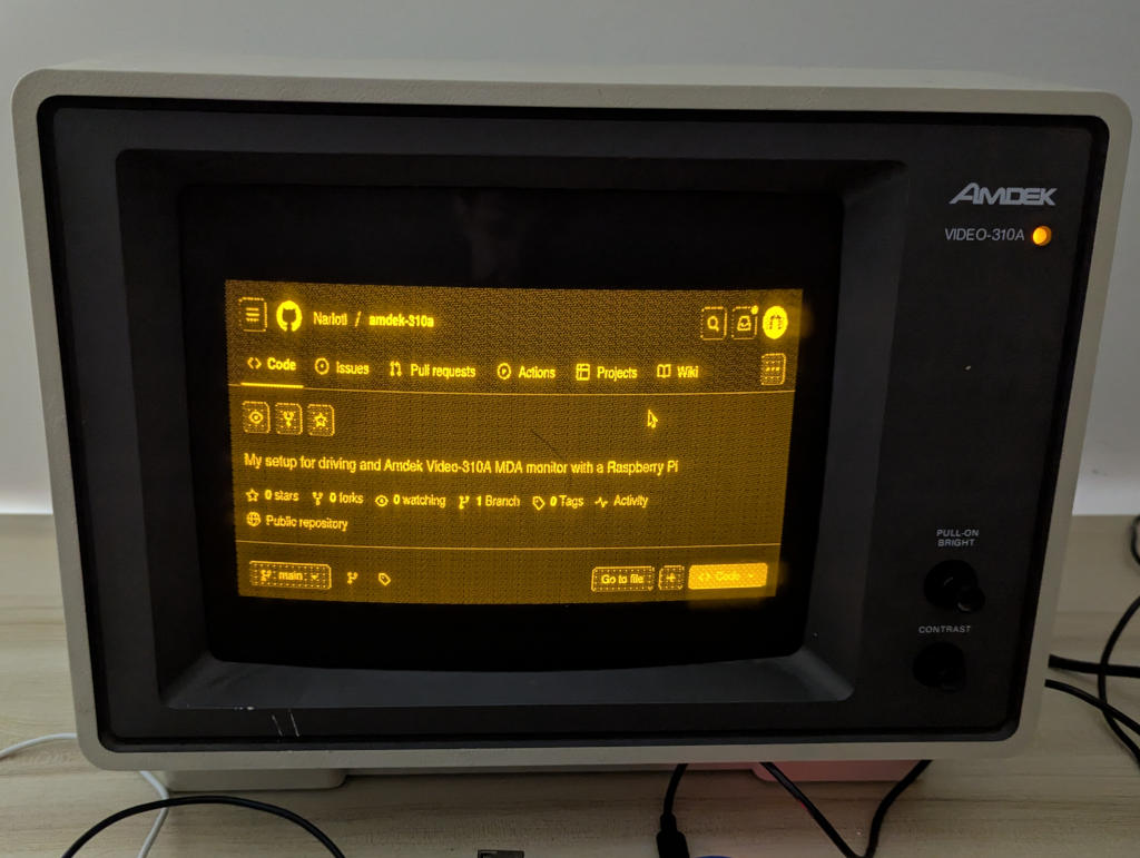 Image of the GitHub page on the monitor