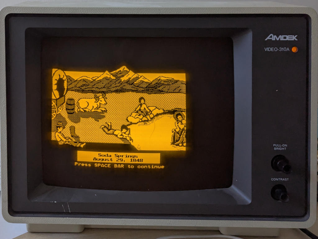 Image of the Soda Springs screen in Orgeon Trail