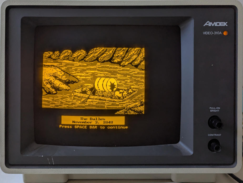 Image of the Dalles screen in Orgeon Trail